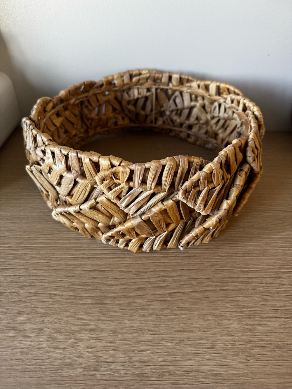Woven Straw Decorative Ring - Natural Brown
